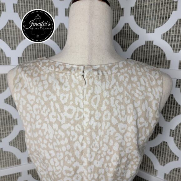 Banana Republic Women's Neutral Animal Print V Neck Sleeveless Dress Size 4 - Picture 9 of 13